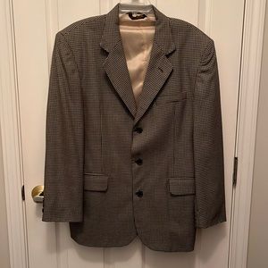 MEN’S J. RIGGINGS TAN/BLACK HOUNDSTOOTH COAT/JACKET-SIZE 40R